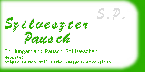 szilveszter pausch business card